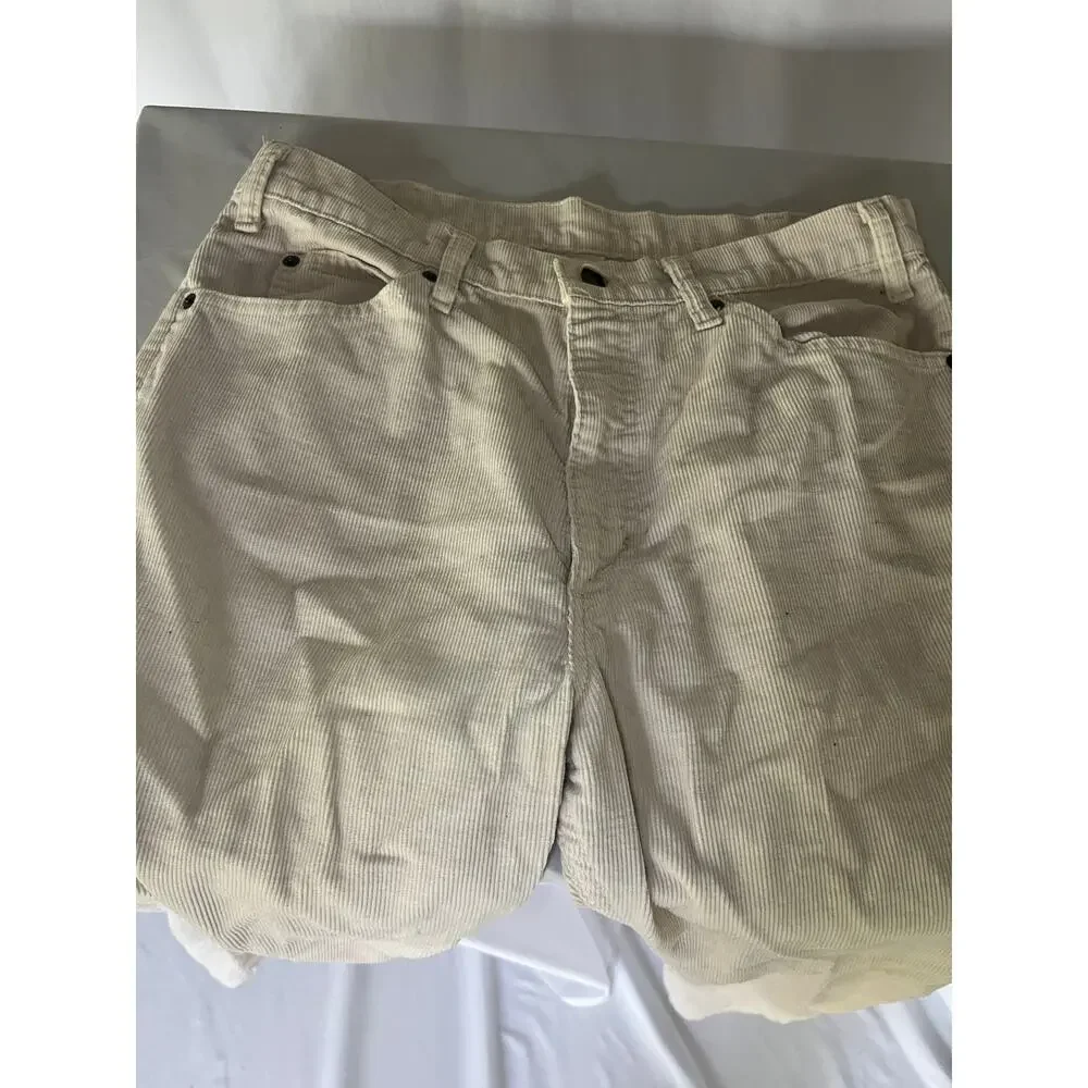 Vintage 1982 Levis 517 Corduroy Pants White Tab 34x31 Cream Made in USA Cords